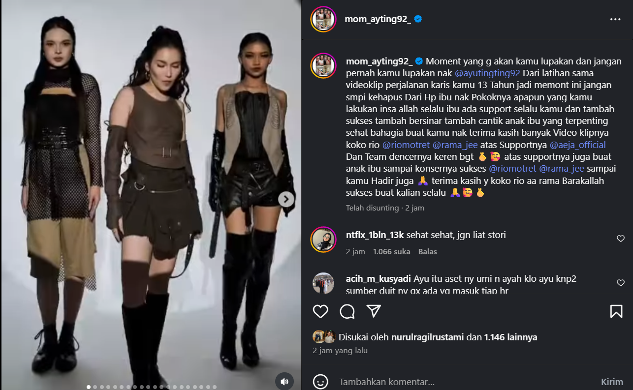 Pesan Umi Kalsum untuk Ayu Ting Ting (Instagram)